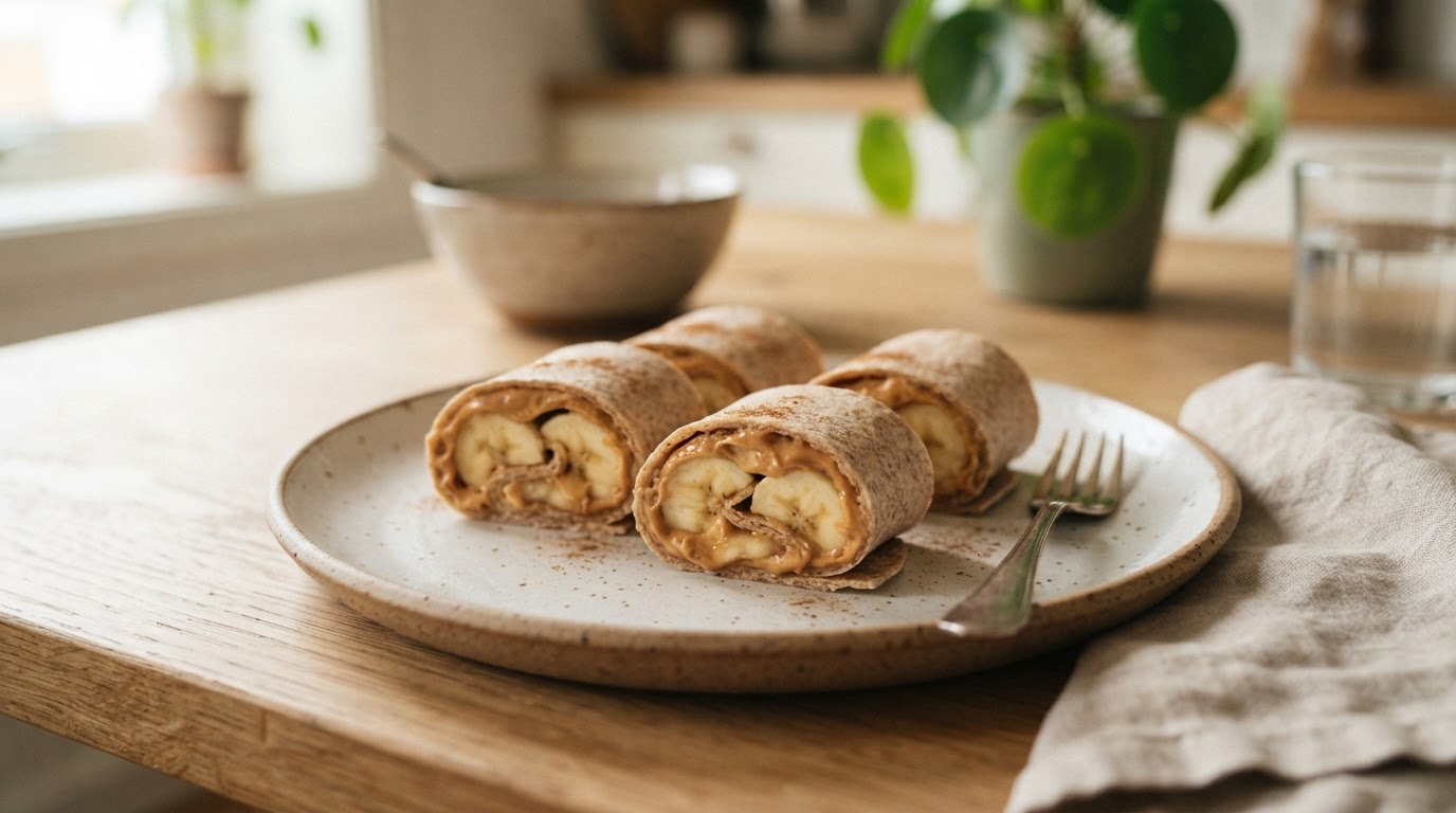 Banan- og peanøttruller – illustrasjonsbilde