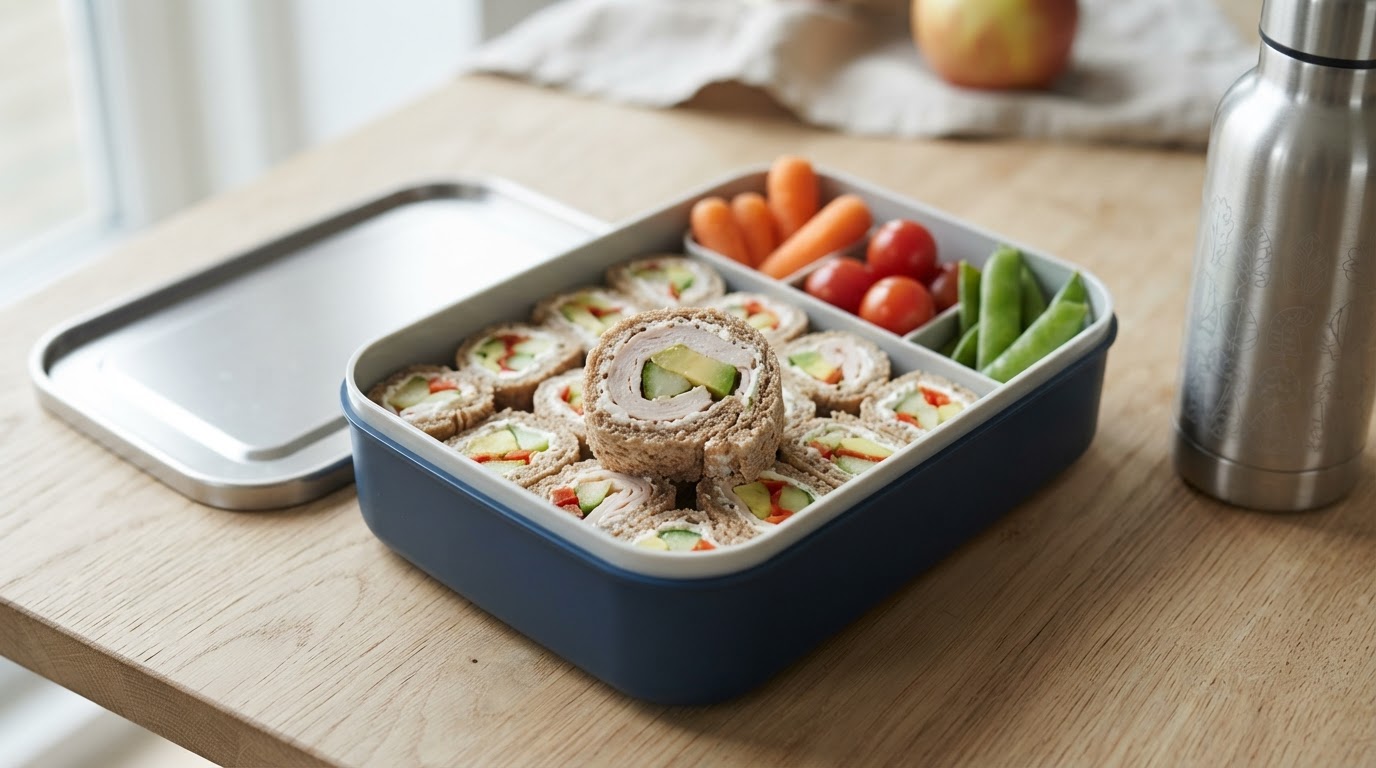 Fargerik Matpakkesushi med Grovbrød og Kalkun – slik ser retten ut