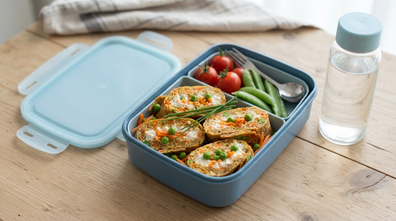 Fargerike havrepannekaker med cottage cheese og grønnsaker – slik ser retten ut