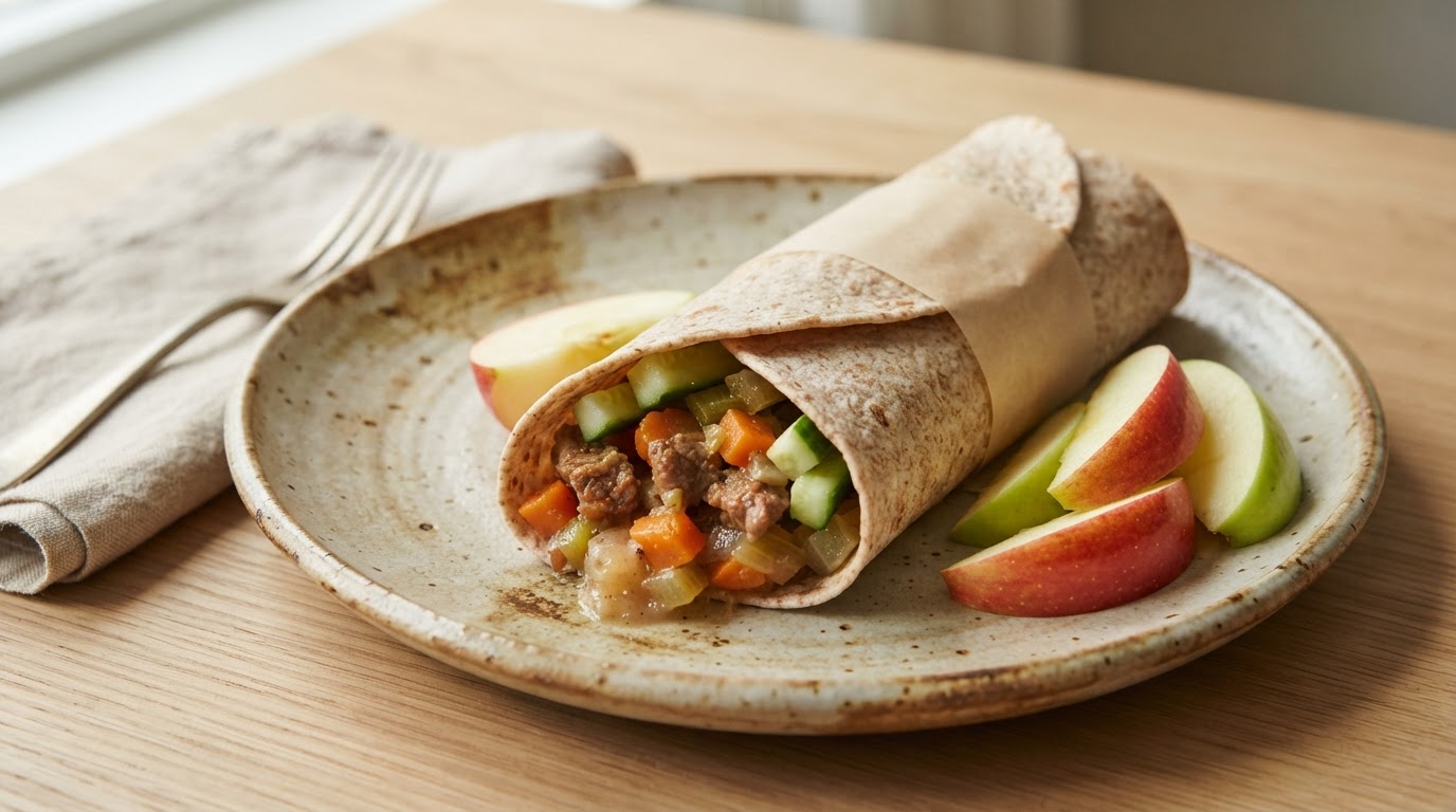 Fredagens Lapskaus-wraps – illustrasjonsbilde