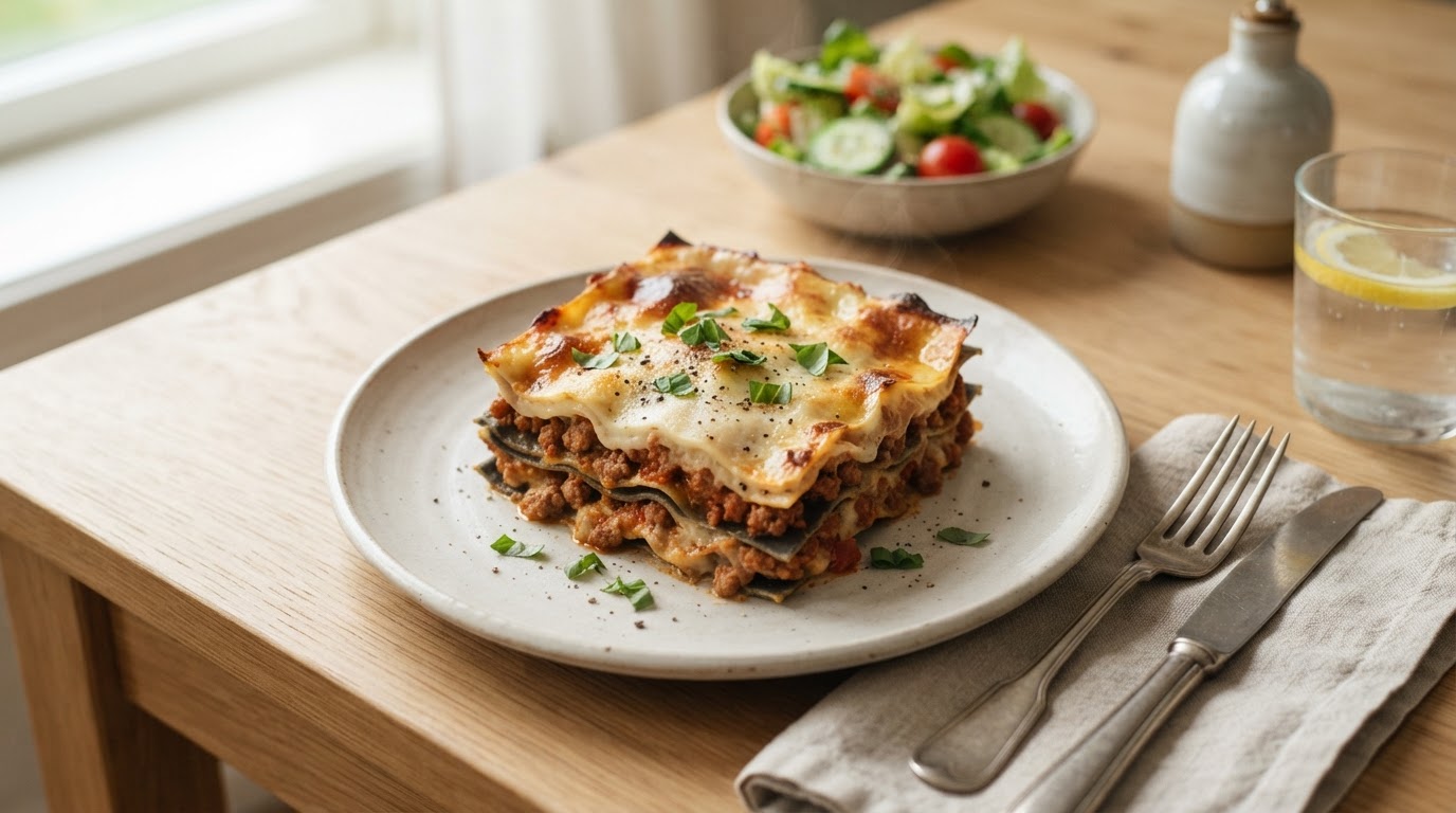 Glutenfri og melkefri lasagne med svinekjøttdeig – illustrasjonsbilde