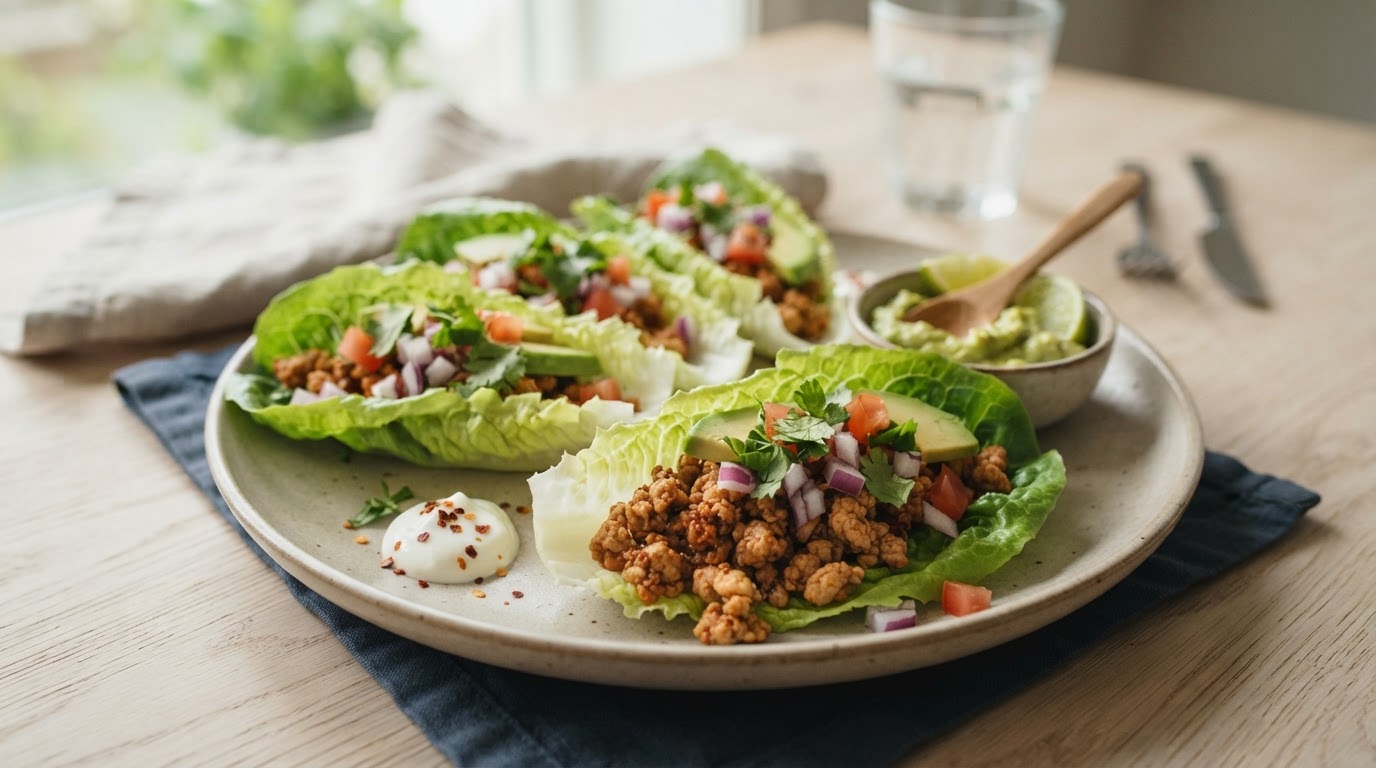 Keto Tacowraps i Salatblader med Kylling – slik ser retten ut