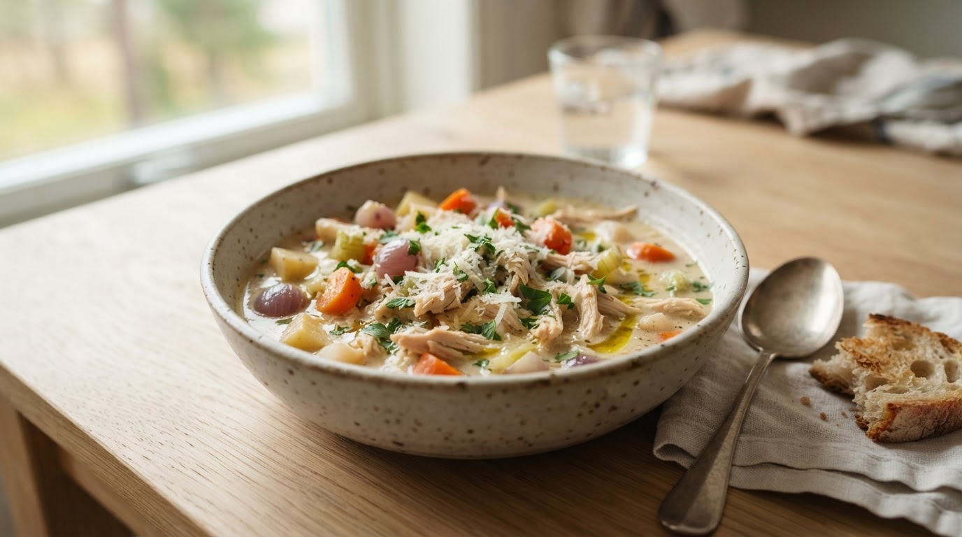 Kremet italiensk kyllinggryte i slow cooker – slik ser retten ut