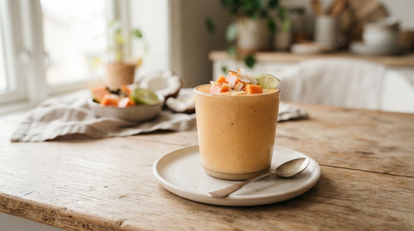 Kremet papayasmoothie med lime