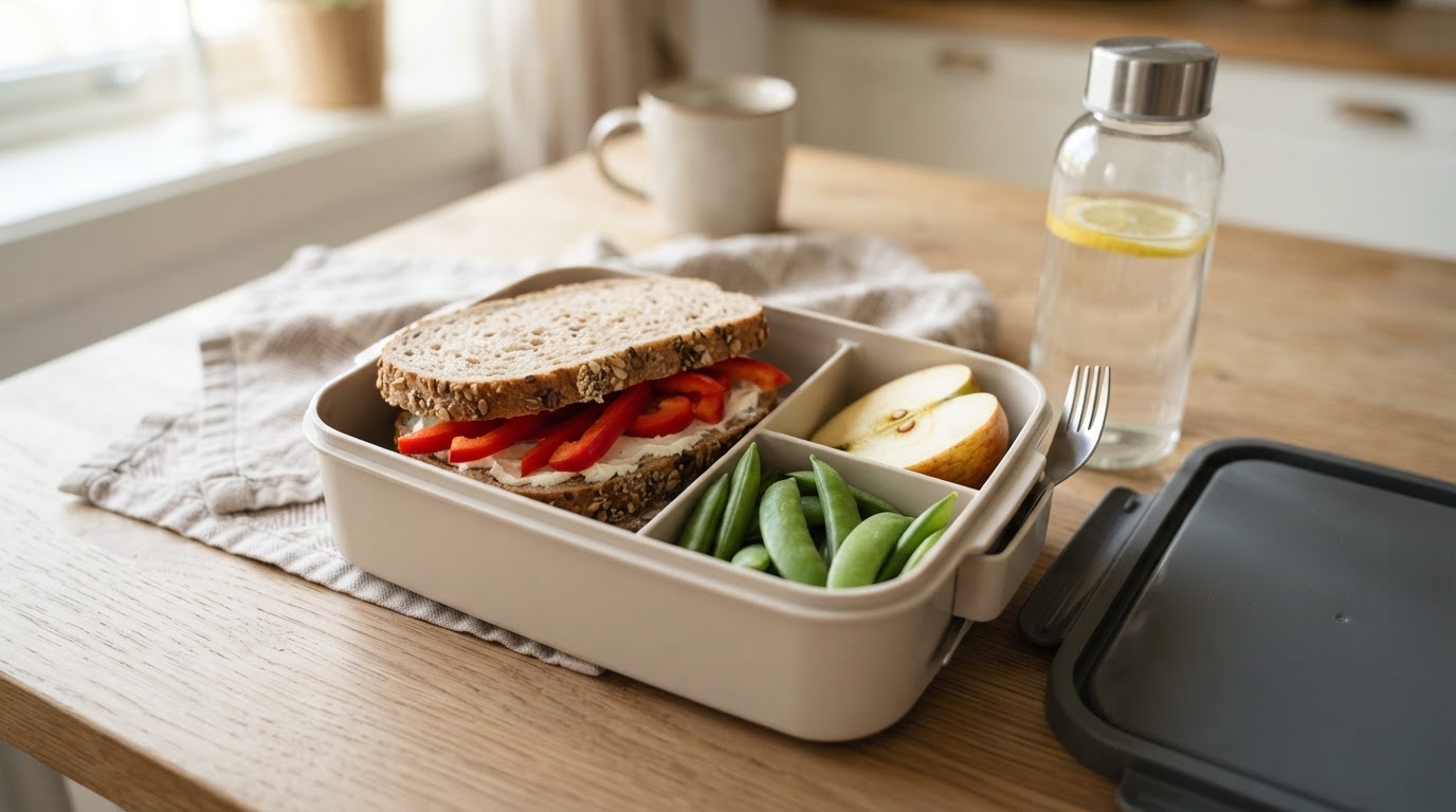 Kremost-sandwich med sprø grønnsaker – illustrasjonsbilde