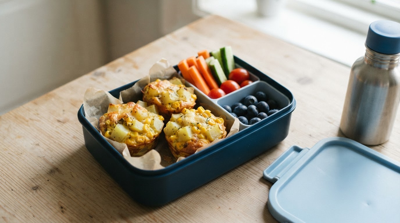 Matpakkemuffins med nypoteter og fersk mais – illustrasjonsbilde