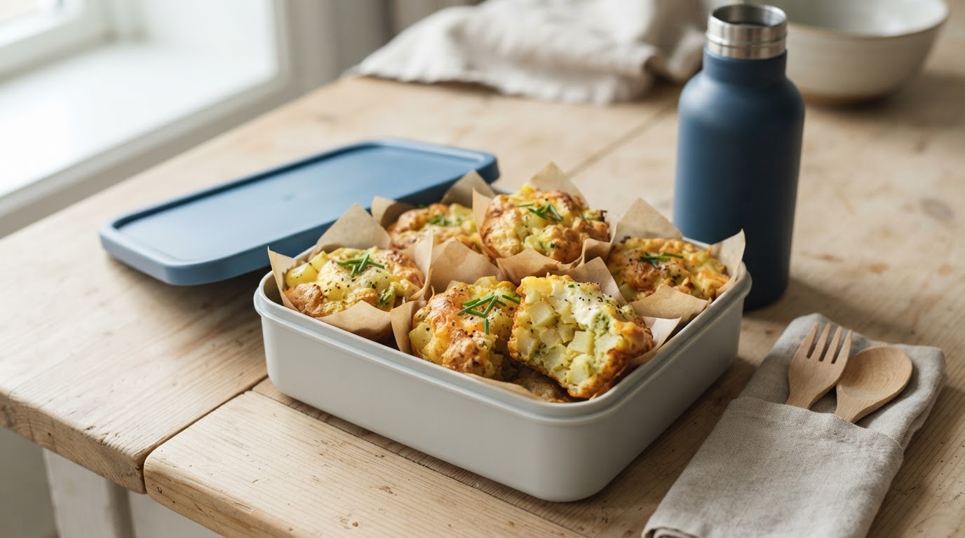 Mettende frokostmuffins med potet, egg og ost – slik ser retten ut
