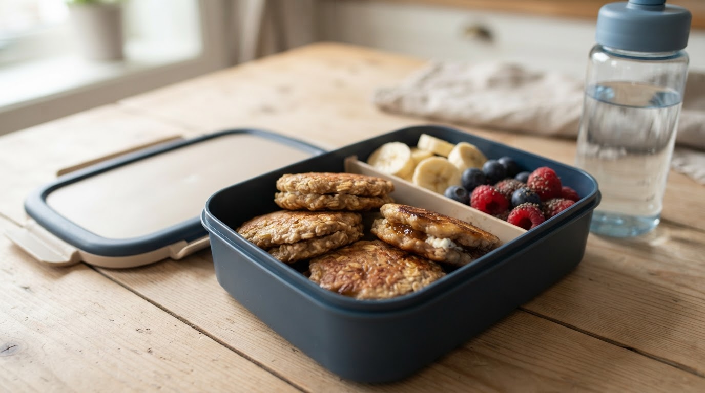Saftige havrelapper med banan og cottage cheese