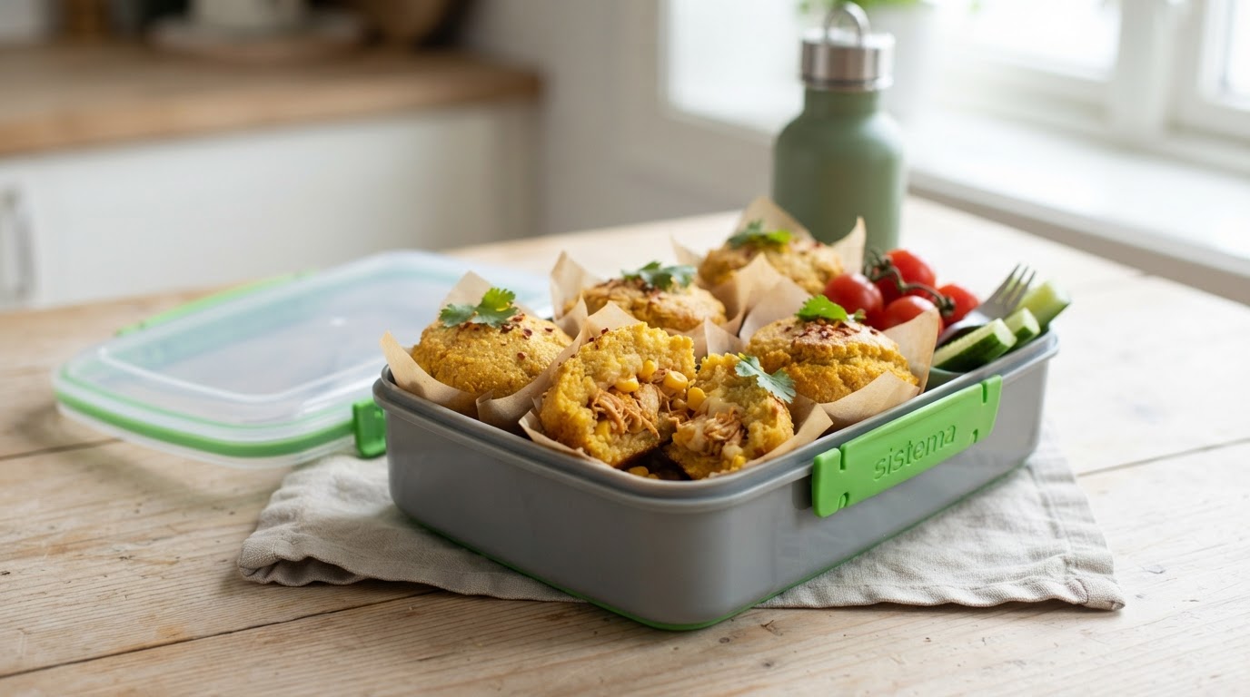 Saftige tamal-muffins med kylling og ost – slik ser retten ut