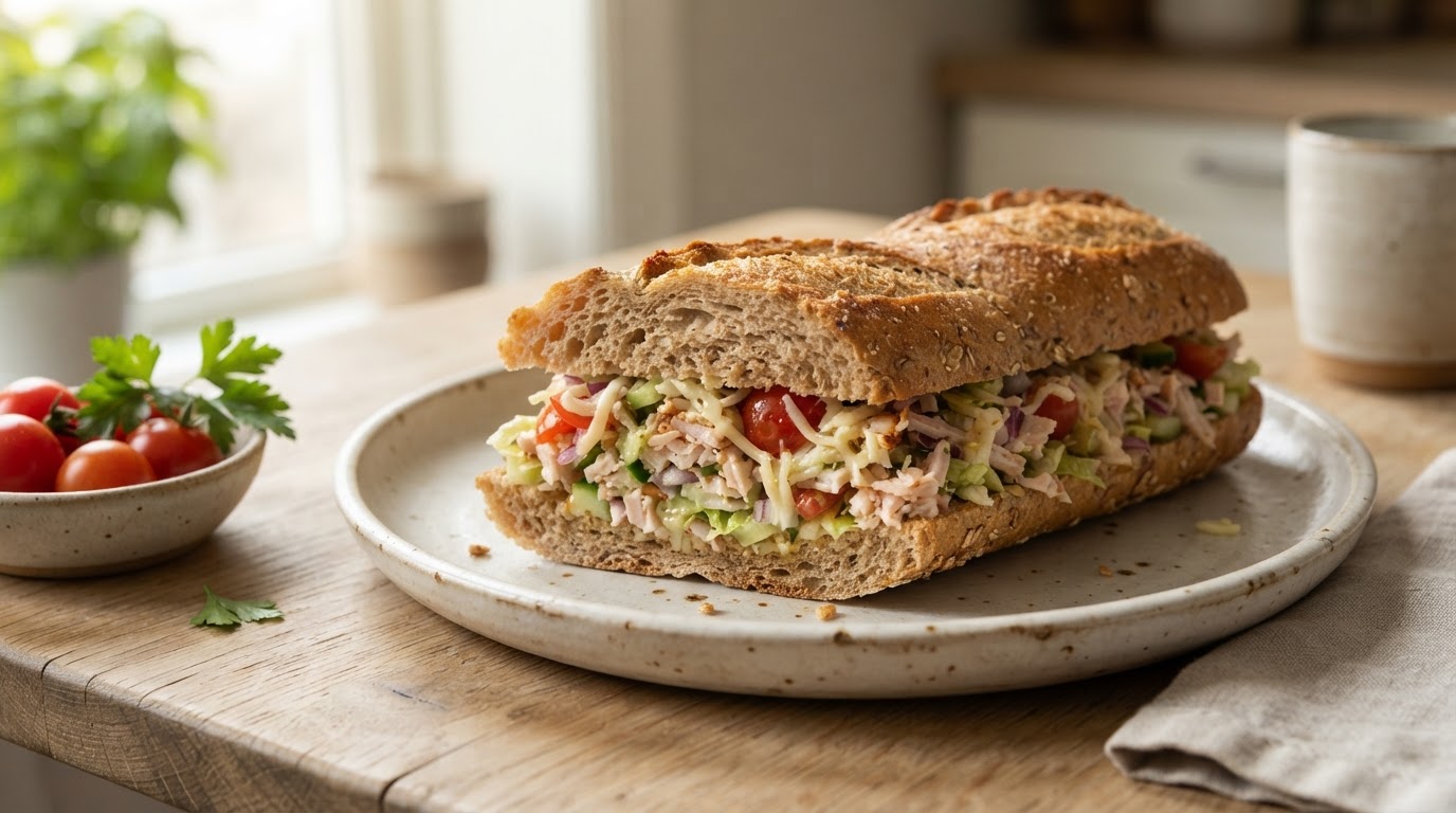 Sunnere Chopped Sandwich i Fullkornsbaguett – slik ser retten ut