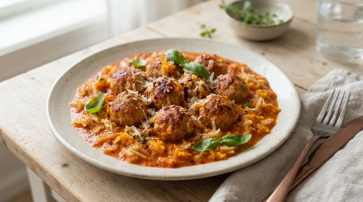 Sunnere Viral Hailey Bieber Chicky Meatballs med Norske Epler og Gresskar – slik ser retten ut