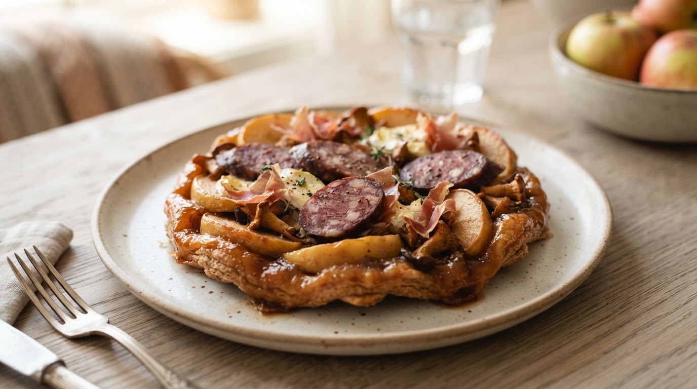 Sunnere Viral Upside Down Tarte Tatin med Norske Epler og Spekeskinke – slik ser retten ut