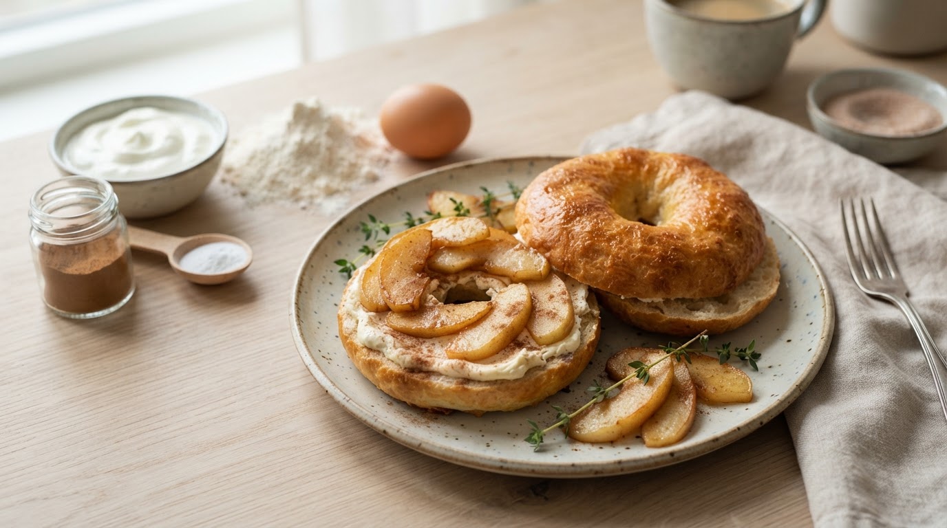 Virale 2-Ingredient Bagels med Kaneleple og Kremost